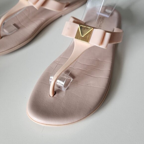 MICHAEL KORS | Bow Caroline Jelly Sandals Flip Flops pink sz 6 - Picture 4 of 6